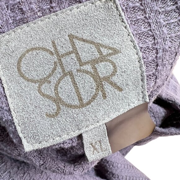 Chaser Waffleknit Long Sleeve Lavender Pullover Top With Button Cuff Size XL - Picture 9 of 11